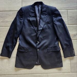 Vintage House of Darby Black Wool 2 Button Sports Coat Jacket Blazer Men Sz 42L